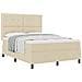 Letto con Rete a Molle con Materasso Beige 160x200 cm Tessuto - Foto miniatura 1