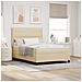Letto con Rete a Molle con Materasso Beige 160x200 cm Tessuto - Foto miniatura 2