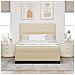 Letto con Rete a Molle con Materasso Beige 160x200 cm Tessuto - Foto miniatura 5