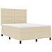 Letto con Rete a Molle con Materasso Beige 160x200 cm Tessuto - Foto miniatura 6