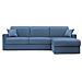 Chris Divano Letto Angolare Con Penisola In Simil Cotone T13 Blu - Foto miniatura 3
