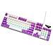 Tastiera Meccanica Cablata Retroilluminata Arcobaleno Interruttore Blu Hot-swappable 104 Tasti White + Purple - Foto miniatura 1