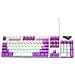 Tastiera Meccanica Cablata Retroilluminata Arcobaleno Interruttore Blu Hot-swappable 104 Tasti White + Purple - Foto miniatura 2