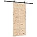 Porta scorrevole Marrone 100 x 208 cm Legno di pino massello - Foto miniatura 6