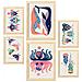 Set Di 6 Stampe Creatures Frames 2 In Animali Astratti Dipinti Decorativi Estetici Per Il Tuo Soggiorno Di Casa A3 & A4 Telaio In Legno Chiaro - Foto miniatura 1
