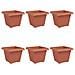 Vaso quadrato per fiori 6 pcs Rosso Mattone 28,5 x 28,5 x 22 cm - Foto miniatura 1