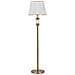 Lampada Da Terra Whity Glam In Metallo Ottone E Tessuto Bianco Ø41x160 Cm - Foto miniatura 1