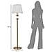 Lampada Da Terra Whity Glam In Metallo Ottone E Tessuto Bianco Ø41x160 Cm - Foto miniatura 6