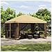 Gazebo 4 × 3 m Crema Poliestere e Acciaio 190 gsm - Foto miniatura 2