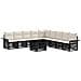 Set Divano da Giardino 10 pz Nero e Bianco Crema polyrattan - Foto miniatura 1