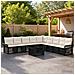 Set Divano da Giardino 10 pz Nero e Bianco Crema polyrattan - Foto miniatura 5
