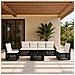 Set Divano da Giardino 7 pz Nero e Bianco Crema polyrattan - Foto miniatura 6