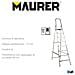 Scala Muratore Scala A Libro MAURER 7 Gradini In Alluminio | Piattaforma Di Sicurezza Per Lavori Domestici Scala Alluminio 6 Gradini