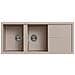 Lavello Unico 500 Granitek 116x51 cm 2 vasche con gocciolatoio Colore Tortora 43 - Foto miniatura 1