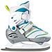 Per Bambini In Poliammide Nijdam Stivale Semi Rigido Regolabile Figure Skate, Bambino, 3140-wze-35-38, White / silver / emerald, 35-38 - Foto miniatura 2