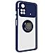 Cover Xiaomi Poco M4 Pro 4g Bimateria Anello Metallico Supporto Blu - Foto miniatura 4