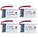 4 Pezzi Batteria Lipo 3.7v, 600 Mah Per Rc Droni Quadricotteri Syma X5 X5c X5sc X5sw, Cheerson Cx-30w, Skytech M68, Wltoys F949 Con Caricatore - Foto miniatura 2