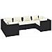 Set Divani Da Giardino 6 Pz Con Cuscini In Polyrattan Nero - Foto miniatura 1