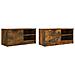 Mobili Tv 2 Pz Rovere Fumo 80x35x36,5 Cm In Legno Multistrato - Foto miniatura 3