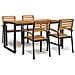 Set Pranzo Da Giardino 5 Pz Legno Massello Di Acacia E Metallo - Foto miniatura 1