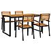 Set Pranzo Da Giardino 5 Pz Legno Massello Di Acacia E Metallo - Foto miniatura 2