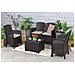 Set Salotto Da Esterno Urano, Set Da Giardino Con Cuscini, Salottino Indoor E Outdoor Effetto Rattan, 100% Made In Italy, Antracite - Foto miniatura 1