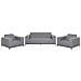 Set Lounge A 5 Posti In Tessuto Grigio E Struttura Nera Rovigo - Foto miniatura 3