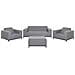Set Lounge A 5 Posti In Tessuto Grigio E Struttura Nera Rovigo - Foto miniatura 4