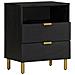 Comodino Nero 50x33x62 Cm In Legno Multistrato - Foto miniatura 1