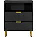 Comodino Nero 50x33x62 Cm In Legno Multistrato - Foto miniatura 3