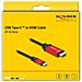 Cavo USB Type-C per HDMI (DP Alt Mode) 8K 60 Hz con funzione HDR 1 m rosso - Foto miniatura 2