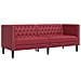 Poltrona Chesterfield A 3 Posti Rosso Vino In Similpelle - Foto miniatura 2