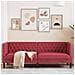 Poltrona Chesterfield A 3 Posti Rosso Vino In Similpelle - Foto miniatura 1