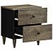 Comodino Grigio Chiaro 40x33x46 Cm In Legno Massello Di Mango - Foto miniatura 2