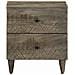 Comodino Grigio Chiaro 40x33x46 Cm In Legno Massello Di Mango - Foto miniatura 3