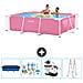 Piscina Fuori Terra - Rettangolo - 220x150x60 Cm - Rosa - Include Accessori Coordinati Cb64 - Foto miniatura 1