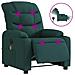 Poltrona Massaggiante Reclinabile Elettrica Verde Scuro Tessuto - Foto miniatura 1