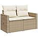 Divano da Giardino con Cuscini a 2 Posti Beige in Polyrattan - Foto miniatura 4