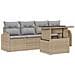 Set di Divano da Giardino  5 Pezzi con Cuscini Beige Polyrattan, Divano da Giardino  per 2 Persone con Scorte e Cuscini Beige Polyrattan - Foto miniatura 1