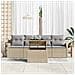 Set di Divano da Giardino  5 Pezzi con Cuscini Beige Polyrattan, Divano da Giardino  per 2 Persone con Scorte e Cuscini Beige Polyrattan - Foto miniatura 3