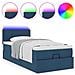 Pouf Letto con Materasso e LED Blu 90x200 cm in Tessuto - Foto miniatura 5