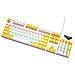 Tastiera Meccanica Cablata Retroilluminata Arcobaleno Interruttore Blu Hot-swappable 104 Tasti White+yellow - Foto miniatura 2