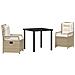 Set da Pranzo per Giardino 3 pcs Beige polyrattan - Foto miniatura 1
