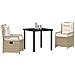 Set da Pranzo per Giardino 3 pcs Beige polyrattan - Foto miniatura 3