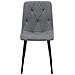 Sedia imbottita TYRA - Elegante tessuto grigio scuro / gambe nere x 2 - Foto miniatura 3