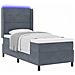 Letto a molle con materasso Grigio scuro 90 x 190 cm Velluto - Foto miniatura 1