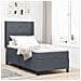 Letto a molle con materasso Grigio scuro 90 x 190 cm Velluto - Foto miniatura 2