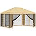 Gazebo da giardino con pareti laterali 4 × 3 m Crema - Foto miniatura 1