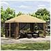 Gazebo da giardino con pareti laterali 4 × 3 m Crema - Foto miniatura 2