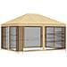 Gazebo da giardino con pareti laterali 4 × 3 m Crema - Foto miniatura 3
